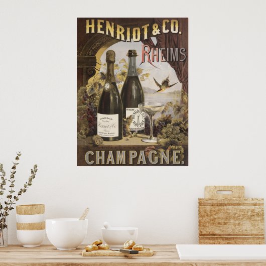 Poster Annonce Vintage Pour Henriot & Co. Rheims Champagn (Cuisine)