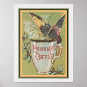 Poster Annonce vintage pour le café 12 x 16 du Panama