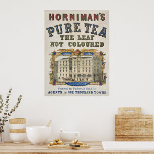 Poster Annonce Vintage pour le thé pur de Horniman