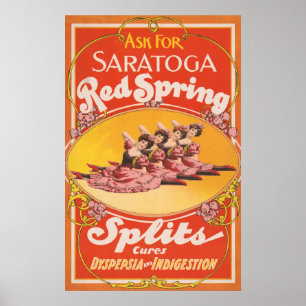 Poster Annonce Vintage Pour Saratoga Red Spring Splings