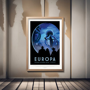 Poster Annonce Voyage Sci-Fi, Moon Europa