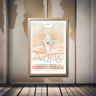 Poster Annonce Voyage Sci-Fi, Planet Vénus