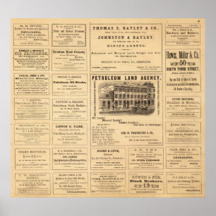 Poster Annonces pétrolières de New York et de Pennsylvani