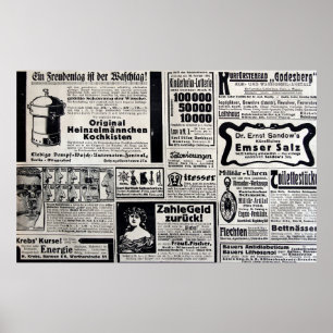 Poster Annonces typiques en allemand dans une nouvelle Eu