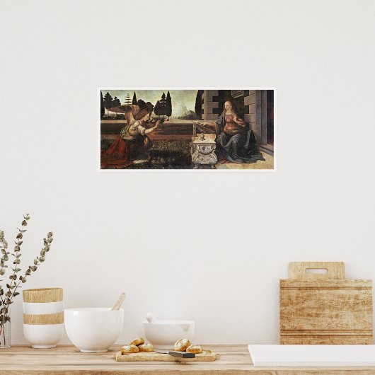 Poster Annonciation, Leonardo da Vinci, 1473 (Cuisine)