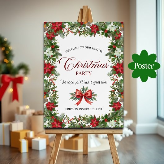 Poster Annual Corporate Employees Christmas Party Welcome
