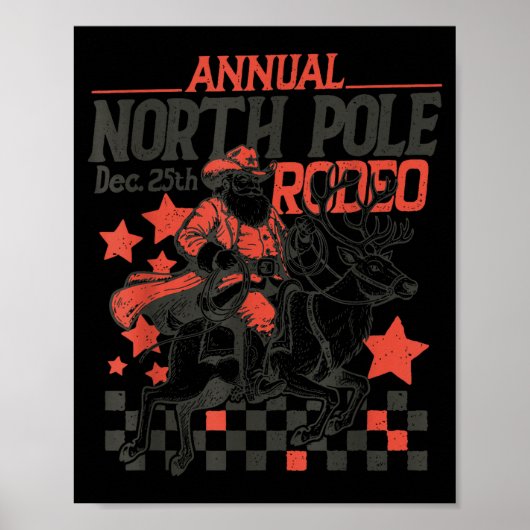 Poster Annual North Le Rodeo Santa Western Cowboy Christm (Devant)