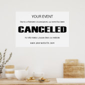 Poster Annulation d'événement faire-part simple grand sig (Cuisine)