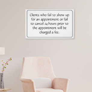 Poster annuleringsbeleid voor salon of spa