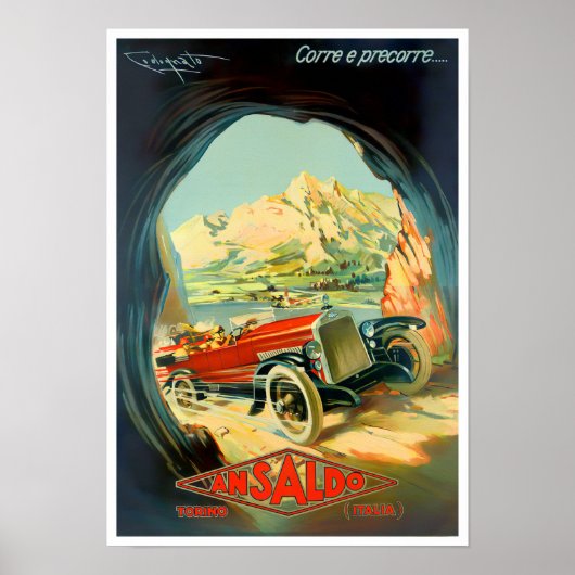 Poster Ansaldo vintage voiture ad (Devant)