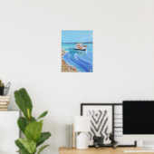 Poster Anse Charmée pour Bateau de Pêche (Bureau à domicile)