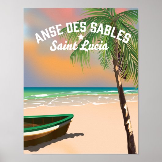 Poster Anse Des Sables Sainte-Lucie (Devant)