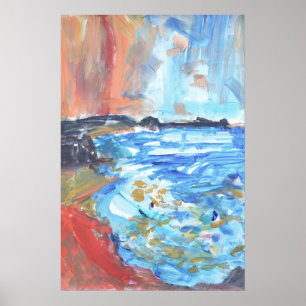 Poster Anse Océanique Expressionniste Vibrante