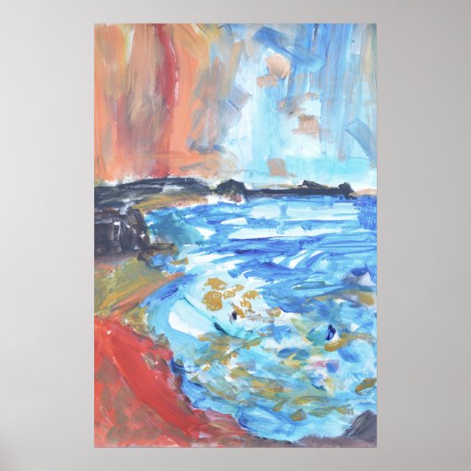 Poster Anse Océanique Expressionniste Vibrante (Devant)