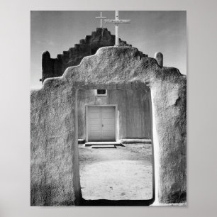 Poster Ansel Adams - Entrée de l'église - Nouveau-Mexique