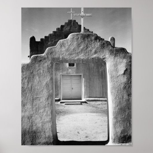 Poster Ansel Adams - Entrée de l'église - Nouveau-Mexique (Devant)