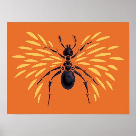 Poster Ant Lover Insect Art Orange Entomologie (Devant)