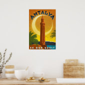 Poster Antalya été, Turquie, Mer Méditerranée, vintage (Cuisine)