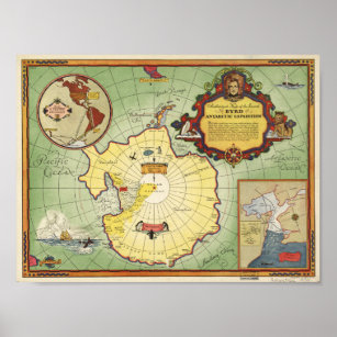 Poster Antarctic expedition map