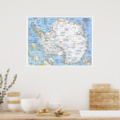 Poster " Antarctique : 1963 Carte détaillée ... (Cuisine)
