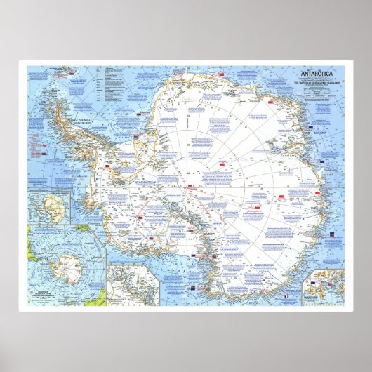 Poster " Antarctique : 1963 Carte détaillée ... (Devant)