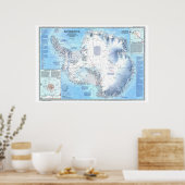 Poster " Antarctique : 1987 Carte détaillée ... (Cuisine)