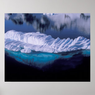 Poster Antarctique, baie du Paradis. Iceberg dans cristal