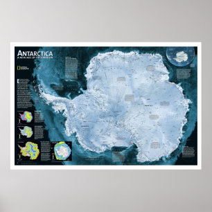 Poster " Antarctique : carte satellite