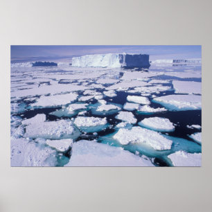 Poster Antarctique, Écoulement de glace.
