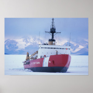 Poster Antarctique, île de Ross, station McMurdo, USCG