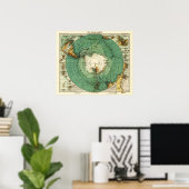 Poster AntarctiqueCarte panoramiqueAntarctique (Bureau à domicile)