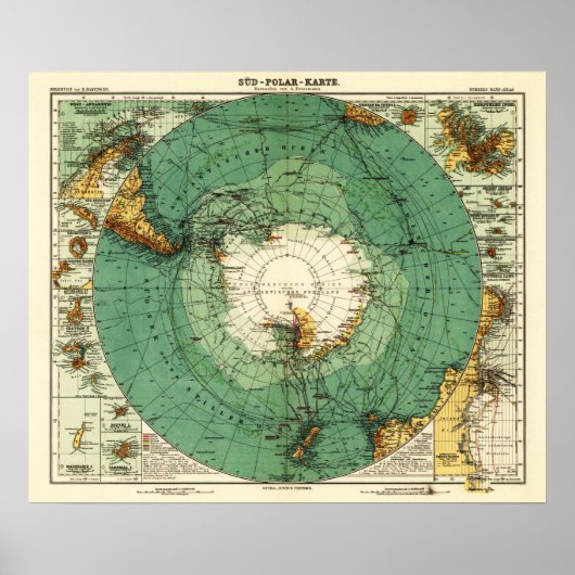 Poster AntarctiqueCarte panoramiqueAntarctique (Devant)