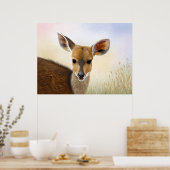 Poster Antelope Bushbuck Young African Deer Drawing (Cuisine)