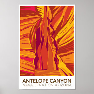 Poster Antelope Canyon Arizona Travel Art Vintage