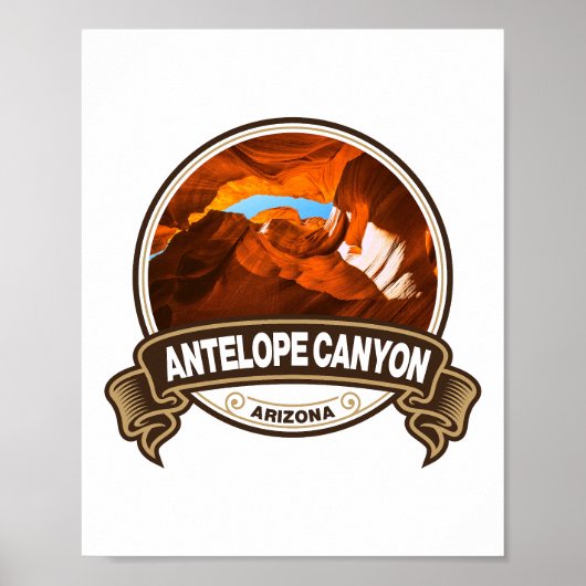 Poster Antelope Canyon Arizona Travel Badge (Devant)