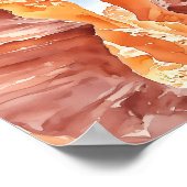 Poster Antelope Canyon Red Rock Aquarelle (Coin)