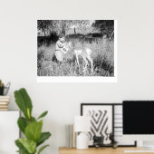 Poster Antélope nourrissante (Bureau à domicile)