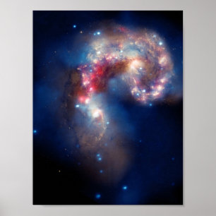 Poster Antennes Galaxies Colorée Composite