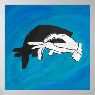 Poster Antère Ombre Sur Bleu