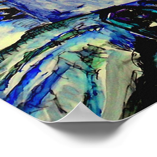 Poster Anthony Bourdain Bleu (Coin)