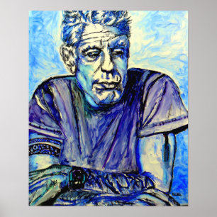 Poster Anthony Bourdain Bleu