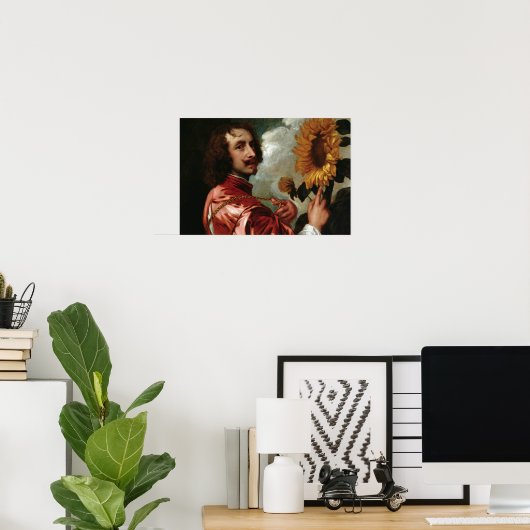 Poster Anthony van Dyck - Autoportrait (Bureau à domicile)