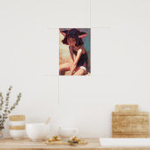 Poster Anthro Chat relaxant (Cuisine)