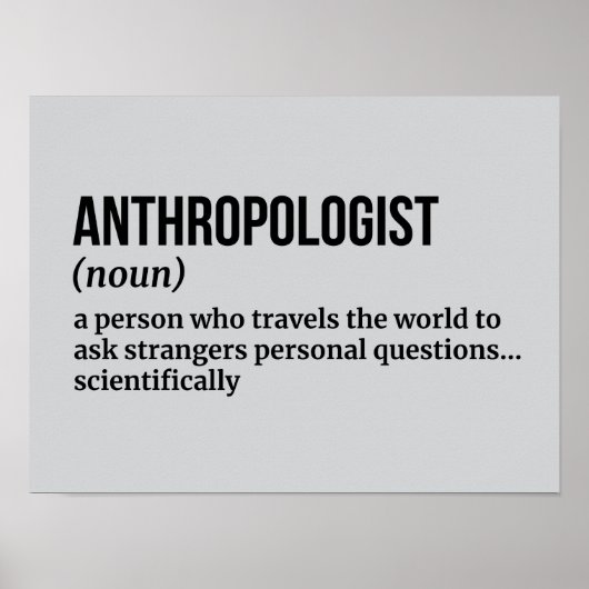 Poster Anthropologue social - Définition amusante (Devant)