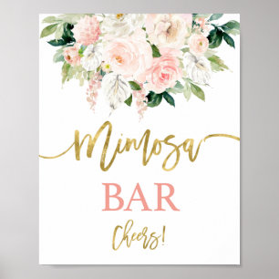 Poster Anthurium aquarelle florale Mimosa pancarte de bar