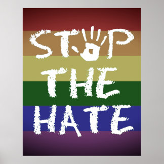 Poster Anti Discrimination Racisme et Haine Arrêtez la Ha
