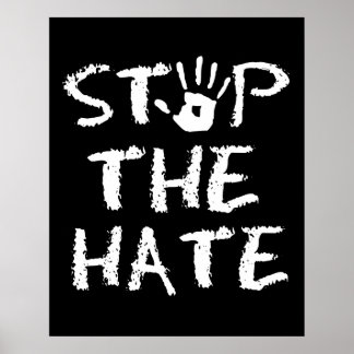 Poster Anti Discrimination Racisme et Haine Arrêtez la Ha