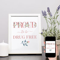 Anti Drogue Fleurs Roses Lettre Fière de ne pas co
