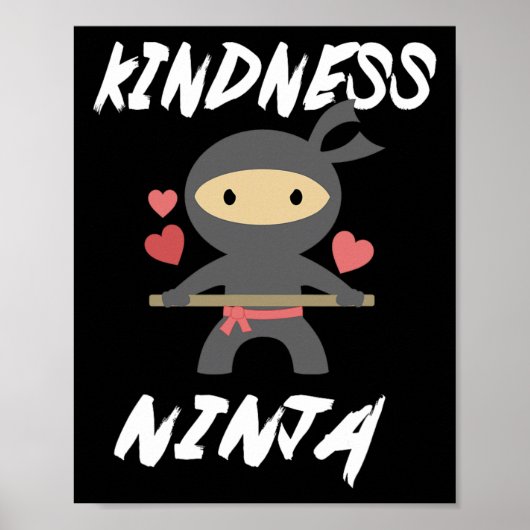 Poster Anti-harcèlement amusement Kindness Ninja School T (Devant)