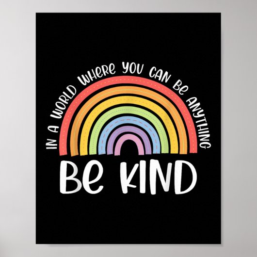 Poster Anti-intimidation Be Kind Unity Day Rainbow Kindne (Devant)